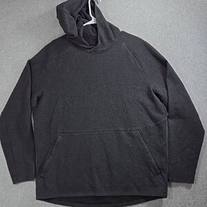 Lululemon Hoodie Textured Double Knit Cotton XL Heathered Black Gray